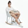 Buy Rocking armchair upholstered in white boucle - Frida  White 60334 at MyFaktory