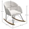 Buy Rocking armchair upholstered in white boucle - Frida  White 60334 in the United Kingdom
