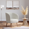 Buy White Boucle armchair - upholstered - Perkin  White 60335 - in the UK