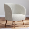 Buy White Boucle armchair - upholstered - Perkin  White 60335 - in the UK