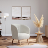 Buy White Boucle armchair - upholstered - Perkin  White 60335 - prices