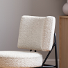 Buy White boucle upholstered dining chair - Hebay White 60337 in the United Kingdom