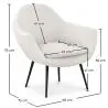 Buy Upholstered boucle accent chair in white - Uby White 60339 in the United Kingdom