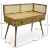Buy Desk in Cannage Style, Mango and Oak - Maya Natural wood 60348 at MyFaktory