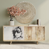 Buy Wooden Sideboard - Vintage Design - Woman Drawing - Mayce Natural wood 60355 - in the UK