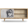 Buy Wooden Sideboard - Vintage Design - Woman Drawing - Mayce Natural wood 60355 - in the UK