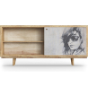 Buy Wooden Sideboard - Vintage Design - Woman Drawing - Mayce Natural wood 60355 with a guarantee