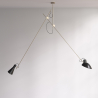 Buy Pendant lamp with 2 adjustable arms in modern style - Lemi Gold 60388 - in the UK