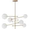 Buy Pendant lamp, globe chandelier, metal and glass - Parka Gold 60393 - in the UK