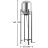 Buy Glass floor lamp in modern design, metal and glass - Crada - 140cm Smoke 60400 in the United Kingdom