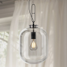 Buy Glass pendant light in modern design, metal and glass - Crada - small Smoke 60401 - prices