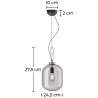 Buy Glass pendant light in modern design, metal and glass - Crada - small Smoke 60401 home delivery