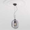 Buy Glass pendant light in modern design, metal and glass - Crada - small Smoke 60401 - in the UK