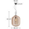 Buy Glass pendant light in modern design, metal and glass - Crada - Medium Amber 60402 with a guarantee