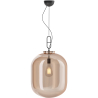 Buy Glass pendant light in modern design, metal and glass - Crada - Medium Amber 60402 - prices