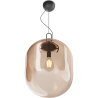 Buy Glass pendant light in modern design, metal and glass - Crada - Medium Amber 60402 in the United Kingdom