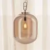 Buy Glass pendant light in modern design, metal and glass - Crada - Big Amber 60403 - prices