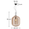 Buy Glass pendant light in modern design, metal and glass - Crada - Big Amber 60403 with a guarantee