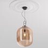 Buy Glass pendant light in modern design, metal and glass - Crada - Big Amber 60403 - in the UK