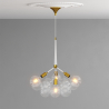 Buy Pendant lamp, globe chandelier in modern design, 12 glass globes - Plaus White 60404 - in the UK