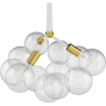 Buy Pendant lamp, globe chandelier in modern design, 9 glass globes - Plaus White 60405 - in the UK