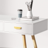 Buy Scandinavian style desk in wood - Morgan White 60412 - in the UK