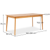 Buy Scandinavian style extendable dining table in wood 160/200CM - Cire Natural wood 60413 in the United Kingdom