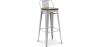 Buy Bar Stool - Industrial Design - Wood and Steel - 76cm - Metalix Light grey 60150 in the United Kingdom