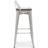 Buy Bar stool with small backrest  Bistrot Metalix industrial Metal and Dark Wood - 76 cm - New Edition Black 60150 at MyFaktory