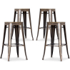 Buy X4 Bar stool Bistrot Metalix industrial design Metal - 76 cm - New Edition Metallic bronze 60438 - in the UK