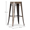 Buy X4 Bar stool Bistrot Metalix industrial design Metal - 76 cm - New Edition Metallic bronze 60438 at MyFaktory