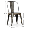 Buy X4 Bistrot Metalix Dining Chair Industrial Design in Shiny Steel square seat - New Edition Metallic bronze 60437 at MyFaktory
