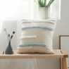 Buy Square Cotton Cushion Boho Bali Style (45x45 cm) cover + filling - Tanyi Blue 60165 - in the UK