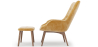 Buy Velvet upholstered armchair with footrest - Wub Yellow 60097 home delivery