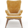 Buy Velvet upholstered armchair with footrest - Wub Yellow 60097 at MyFaktory