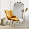 Buy Velvet upholstered armchair with footrest - Wub Yellow 60097 - prices