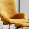 Buy Velvet upholstered armchair with footrest - Wub Yellow 60097 in the United Kingdom