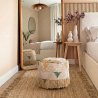 Buy Pouffe Boho Bali , Square in Cotton and wool- Janet Bali Multicolour 60248 in the United Kingdom