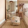 Buy Pouffe Boho Bali , Square in Cotton and wool- Janet Bali Multicolour 60248 in the United Kingdom