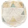 Buy Pouffe Boho Bali , Square in Cotton and wool- Janet Bali Multicolour 60248 home delivery