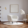 Buy White boucle upholstered armchair - Oysa White 60338 - in the UK