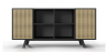 Buy Natural Wood Sideboard - Vintage Design - Black -  Oga Black 60362 in the United Kingdom