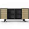 Buy Natural Wood Sideboard - Vintage Design - Black -  Oga Black 60362 - in the UK