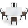 Buy Dining Table + X4 Dining Chairs Set Bistrot - Industrial design Metal and Dark Wood - New Edition Gold 60441 home delivery