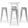 Buy White Bar Table + X4 Bar Stools Set Bistrot Metalix Industrial Design Metal - New Edition Pastel yellow 60443 - in the UK