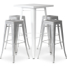 Buy White Bar Table + X4 Bar Stools Set Bistrot Metalix Industrial Design Metal - New Edition Pastel yellow 60443 - prices