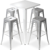 Buy White Bar Table + X4 Bar Stools Set Bistrot Metalix Industrial Design Metal - New Edition Pastel yellow 60443 at MyFaktory