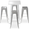 Buy White Bar Table + X4 Bar Stools Set Bistrot Metalix Industrial Design Metal - New Edition Pastel yellow 60443 in the United Kingdom