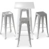 Buy White Bar Table + X4 Bar Stools Set Bistrot Metalix Industrial Design Metal - New Edition Pastel yellow 60443 home delivery