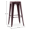 Buy Silver Bar Table + X4 Bar Stools Set Bistrot Metalix Industrial Design Metal - New Edition Bronze 60444 with a guarantee